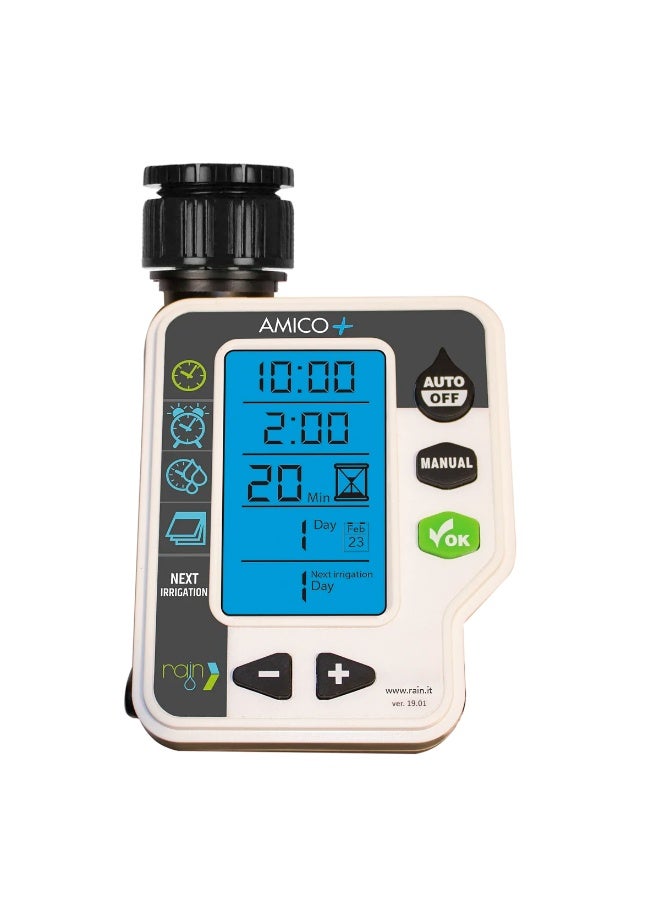 رين مؤقت صنبور مياه أوتوماتيكي من Rain Amico، بمخرج واحد، يعمل بالبطارية، من Rain Amico+، صنع في إيطاليا - Image 4